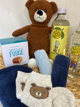 Load image into Gallery viewer, Brown cuddly bear toy and new baby boy gift box