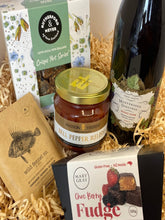 Load image into Gallery viewer, Food gift hamper with red wine