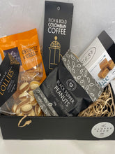 Load image into Gallery viewer, gift basket of coffee and snacks