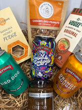 Load image into Gallery viewer, Assorted snacks and beer in a gift box
